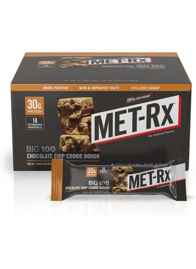Big 100 Colossal Protein Bars, Chocolate Chip Cookie Dough, 100G, 9 Count