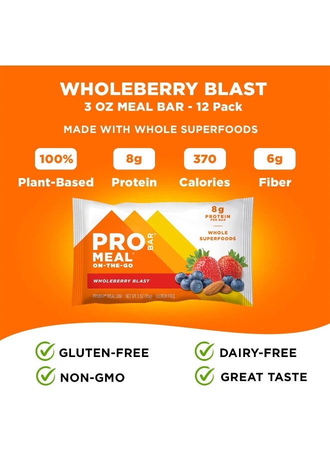 - Meal Bar, Wholeberry Blast, Non-Gmo, Gluten-Free, Healthy, Plant-Based Whole Food Ingredients, Natural Energy (12 Count)