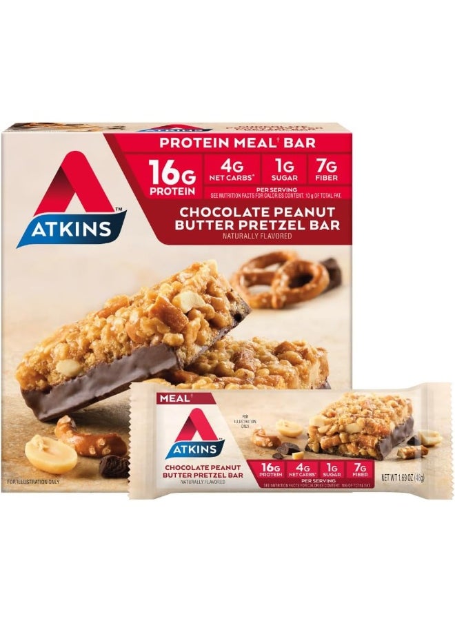 , Chocolate Peanut Butter Pretzel Bar, 5 Bars, 1.69 Oz (48 G) Each