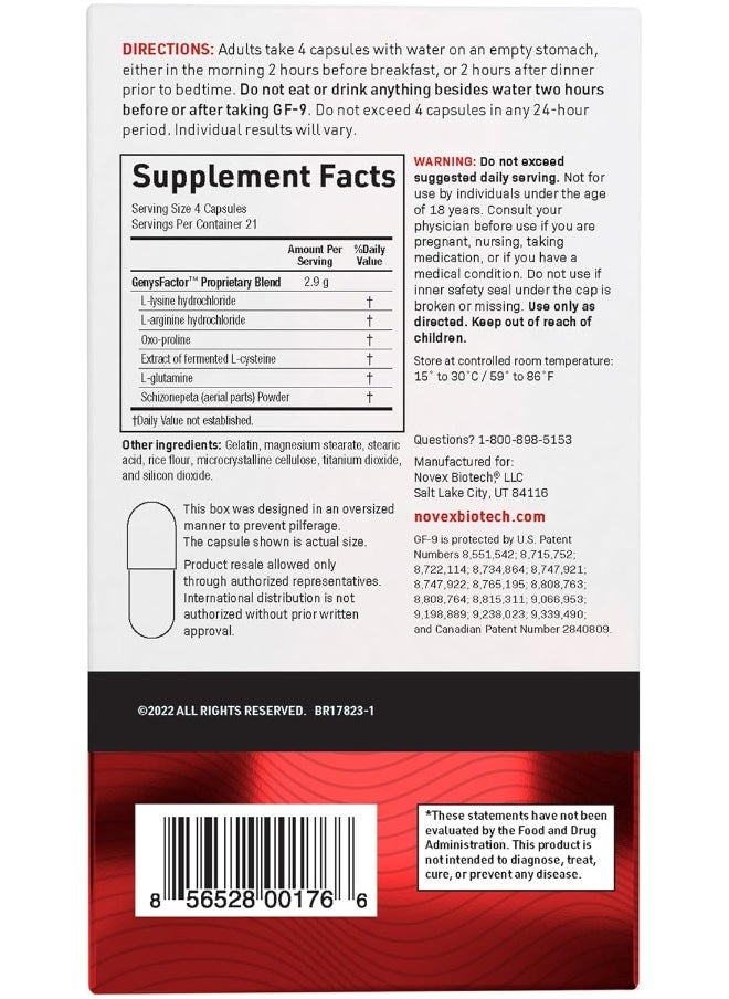 Gf-9 – 84 Count - Supplements For Men - Boost Critical Peptide That Supports Energy And Performance, 21-Day Supply