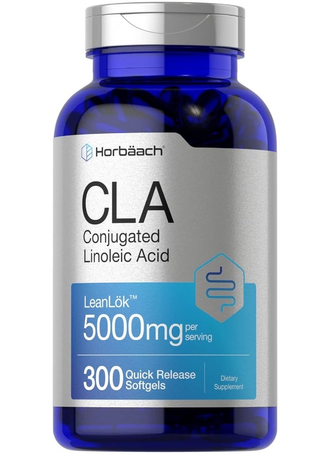 Horbäach Cla 3000 Mg Maximum Potency 300 Softgels - Conjugated Linoleic Acid Pills From Safflower Oil, Weight Loss Supplement, Non-Gmo, Gluten Free