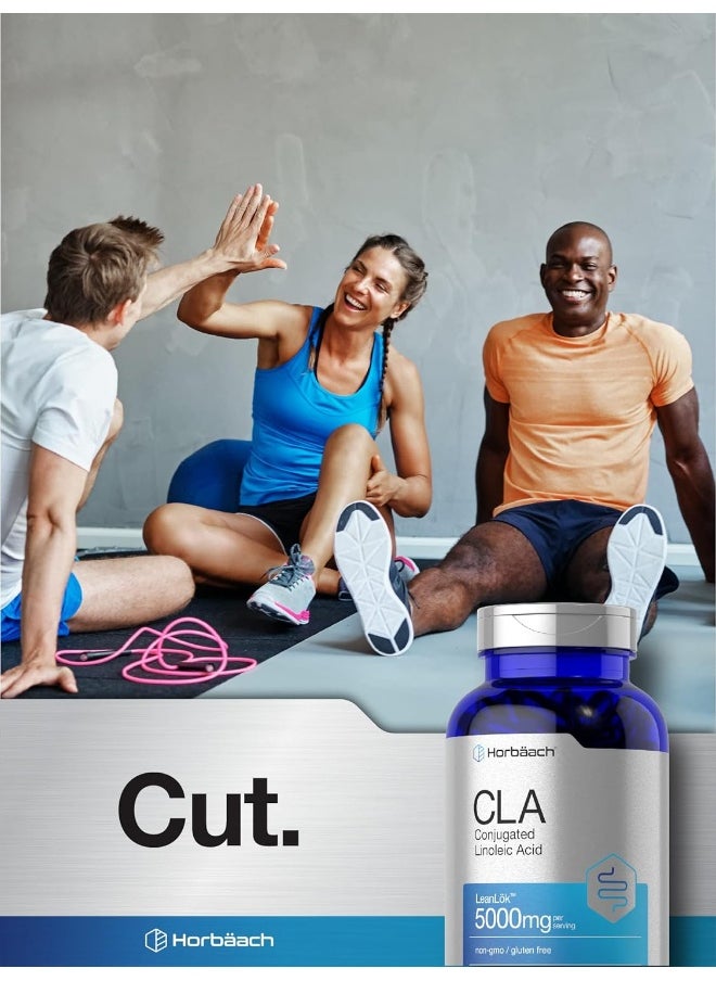 Horbäach Cla 3000 Mg Maximum Potency 300 Softgels - Conjugated Linoleic Acid Pills From Safflower Oil, Weight Loss Supplement, Non-Gmo, Gluten Free