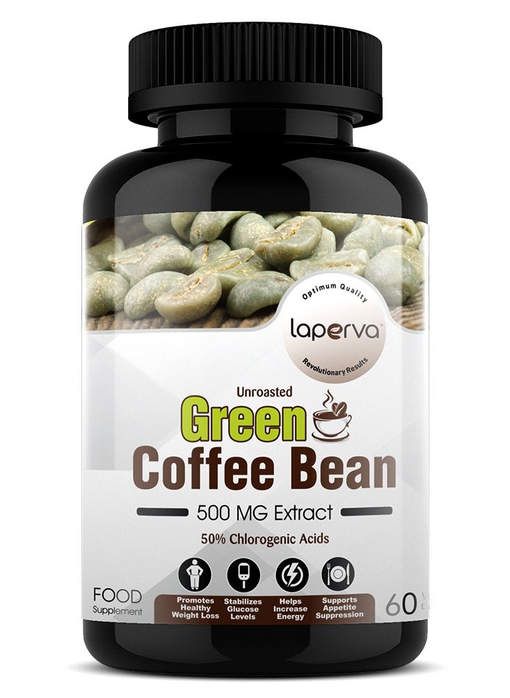 Laperva Green Coffee Bean 500 mg – 60 Veggie Capsules | Weight Loss Support | Natural Fat Burner