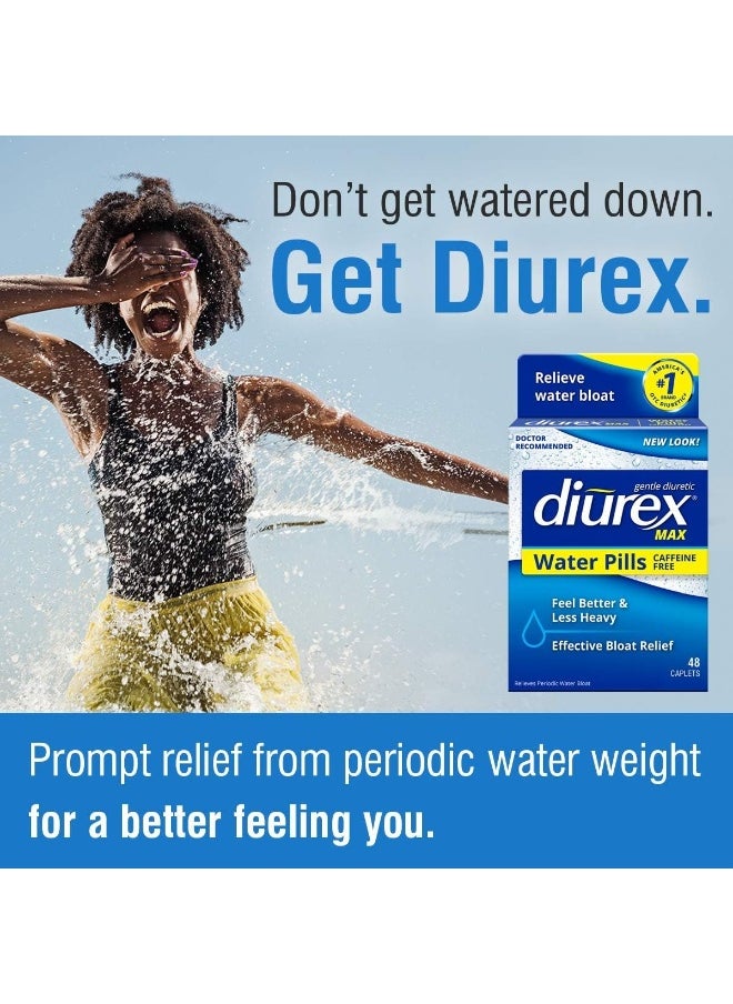 Max - Maximum Strength Caffeine-Free Diuretic Water Pills - 48 Count