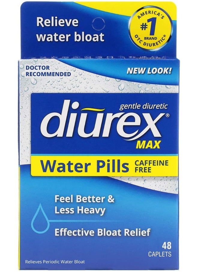 Max - Maximum Strength Caffeine-Free Diuretic Water Pills - 48 Count