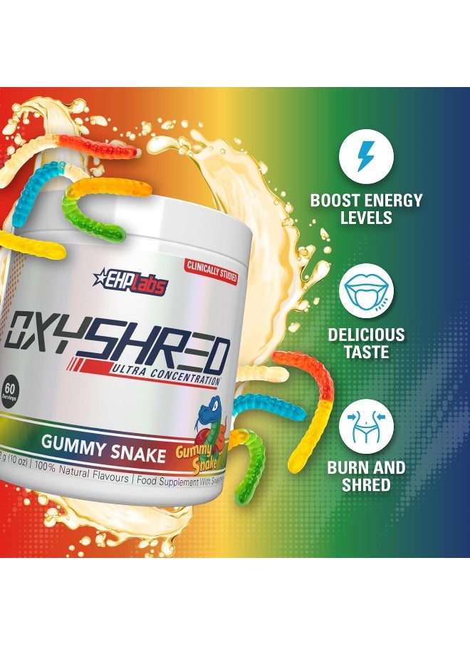 Oxyshred Thermogenic Fat Burner By - Weight Loss Supplement, Energy Booster, Pre-Workout, Metabolism Booster, Water Cut 60 Servings (Gummy Snake)