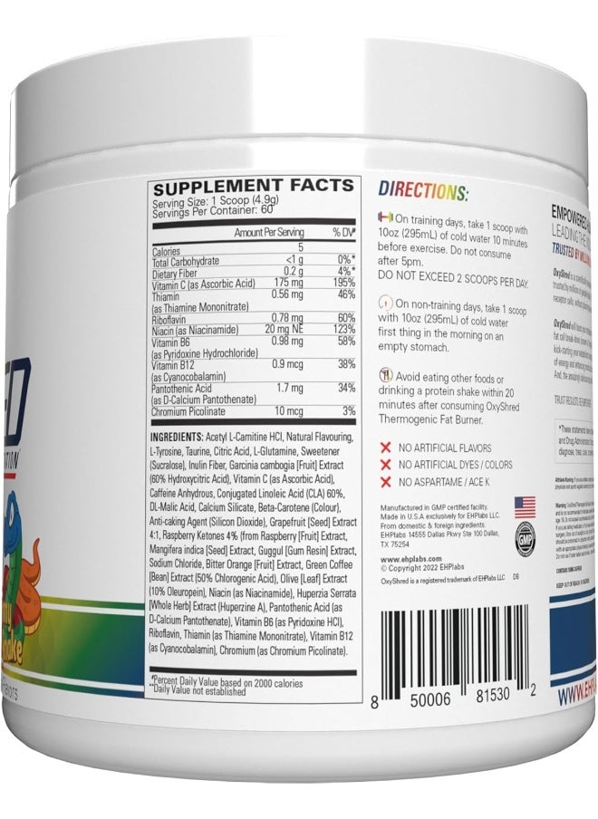 Oxyshred Thermogenic Fat Burner By - Weight Loss Supplement, Energy Booster, Pre-Workout, Metabolism Booster, Water Cut 60 Servings (Gummy Snake)
