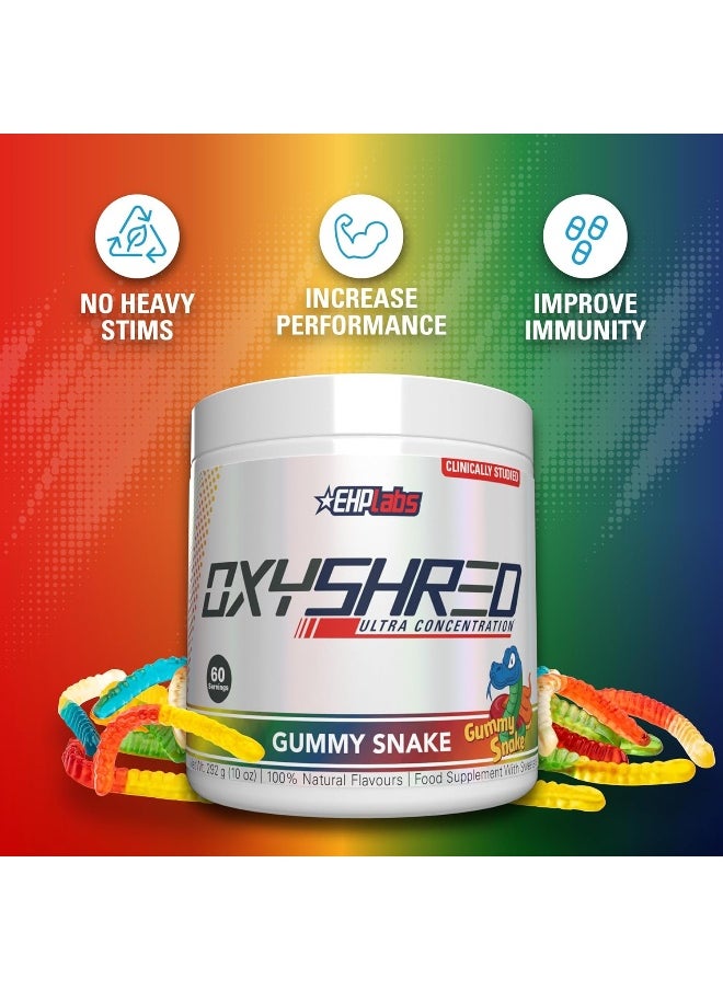 Oxyshred Thermogenic Fat Burner By - Weight Loss Supplement, Energy Booster, Pre-Workout, Metabolism Booster, Water Cut 60 Servings (Gummy Snake)