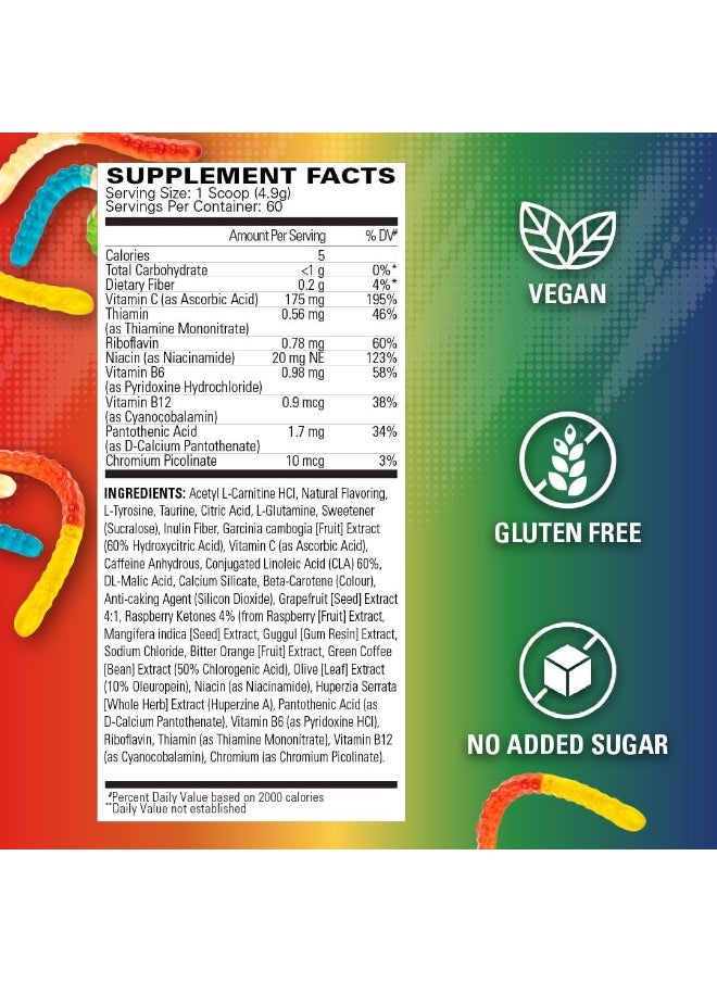 Oxyshred Thermogenic Fat Burner By - Weight Loss Supplement, Energy Booster, Pre-Workout, Metabolism Booster, Water Cut 60 Servings (Gummy Snake)