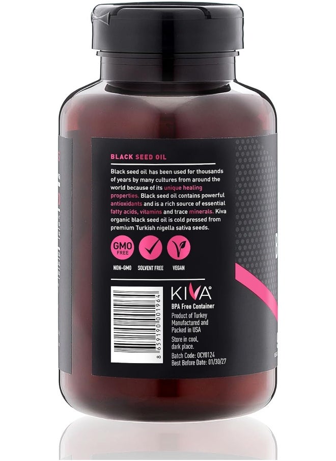 Black Seed Oil Capsules, 2000 Mg Per Serving- Organic, Cold-Pressed And Raw (90 Softgels)