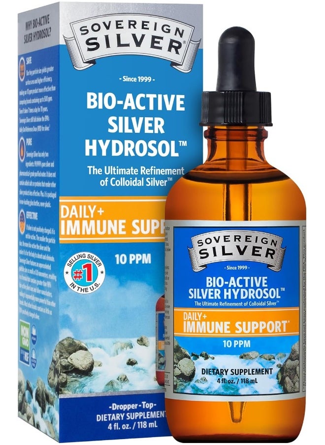 Bio-Active Silver Hydrosol For Immune Support - 10 Ppm, 4Oz (118Ml) - Dropper