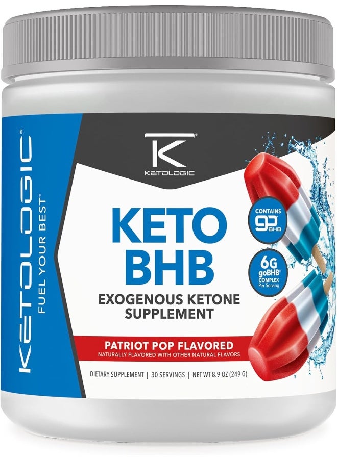 Keto Bhb (Patriot Pop Flavor) 30 Servings - Exogenous Ketone Supplement With Gobhb, Beta-Hydroxybutyrate Salts