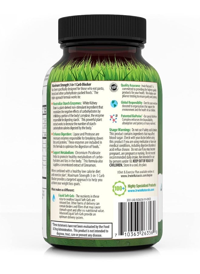 Carb Blocker Neutralize Carbohydrates And Support Metabolism Liquid Softgels - Pack Of 2