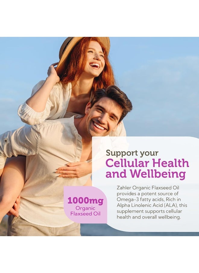 Vegetarian! Flaxseed Oil, Organic Flax Seed Oil, Cold Pressed Flax Oil Supplement, 90 Softgels