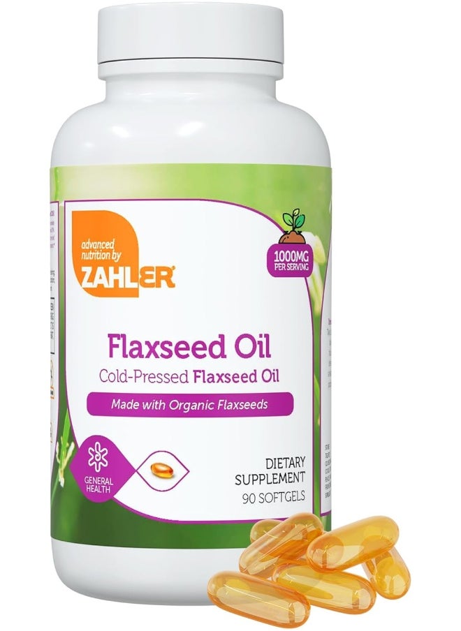Vegetarian! Flaxseed Oil, Organic Flax Seed Oil, Cold Pressed Flax Oil Supplement, 90 Softgels