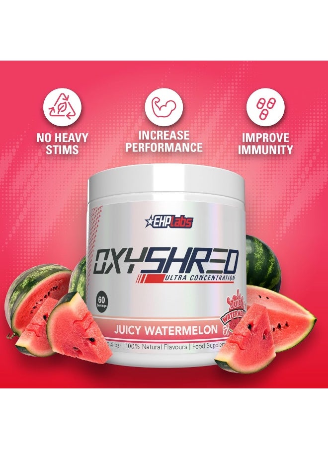 Oxyshred Thermogenic Fat Burner - Weight Loss Supplement, Energy Booster, Pre-Workout, Metabolism Booster, Water Cut 60 Servings (Juicy Watermelon)
