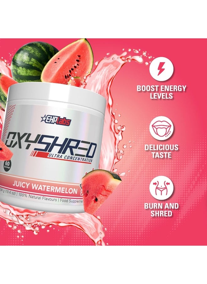 Oxyshred Thermogenic Fat Burner - Weight Loss Supplement, Energy Booster, Pre-Workout, Metabolism Booster, Water Cut 60 Servings (Juicy Watermelon)