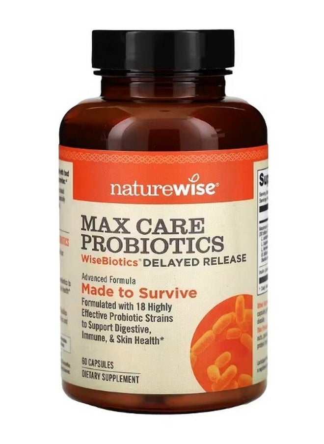 Max Care Probiotics WiseBiotics Delayed Release 60 Capsules