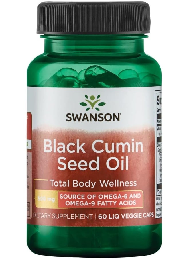 Black Cumin Seed Oil 500 Mg 60 Liq Vegcap