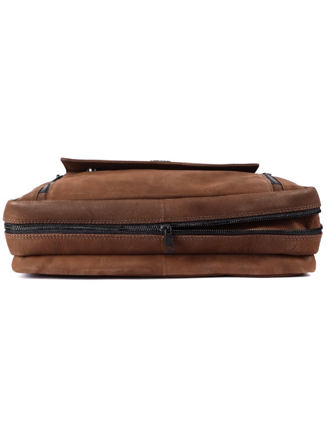 LAVERI Laptop Bag for Men - Leather Messenger Bag for Office - Fits up to 15 Inch Laptop - Shoulder Bag with Multiple Compartments - Executive Leather Bag for Work/Travel/Casual -2819