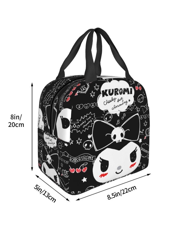 kids backpack Kawaii Lunch Bag Cute Large Capacity Portable Lunch Box Insulated Tote Bag, Reusable Office Tote Bag For Men And Women