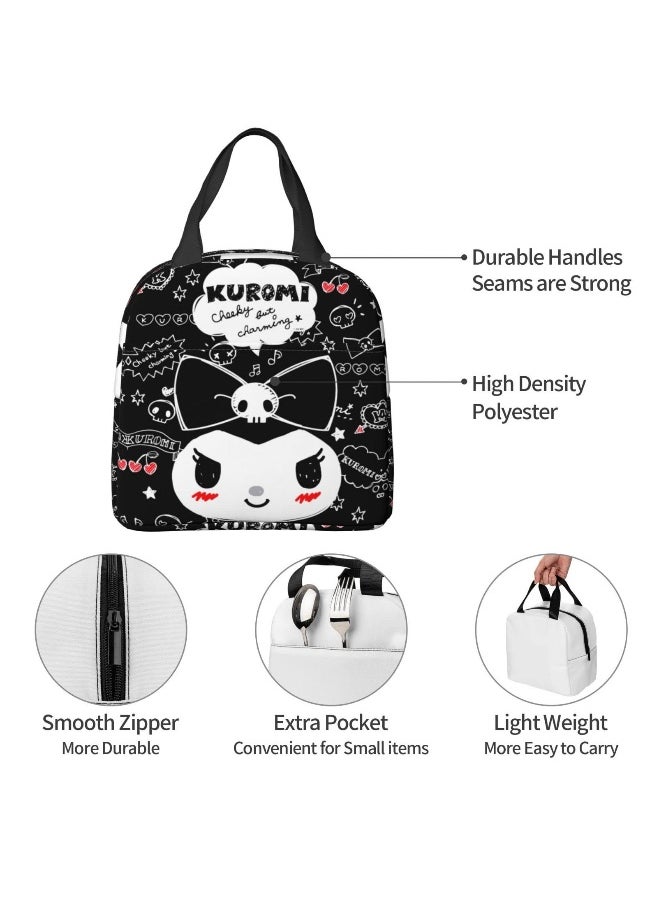 kids backpack Kawaii Lunch Bag Cute Large Capacity Portable Lunch Box Insulated Tote Bag, Reusable Office Tote Bag For Men And Women