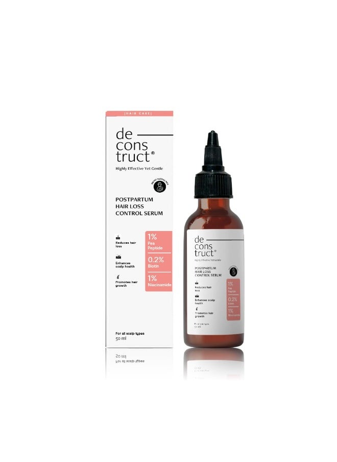 Postpartum Hair Loss Control Serum with Biotin and Contains 1% Pea Peptide + 1% Niacinamide | For hair fall after pregnancy | Breastfeeding Safe | 50ml