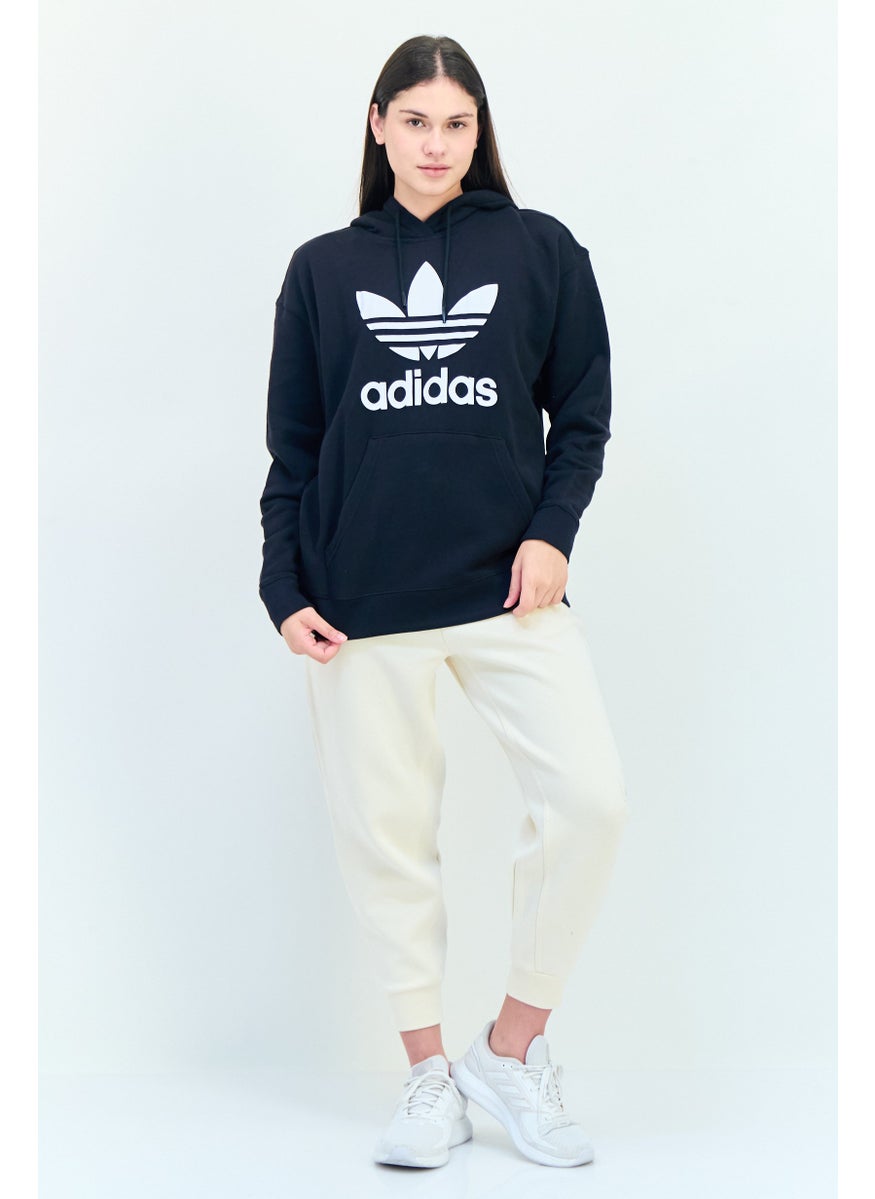 Women Sportswear Fit Long Sleeve Outdoor Hoodie, Black