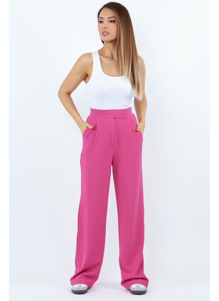 Line Women's Lycra Velcro Closure Fuchsia Palazzo Trousers