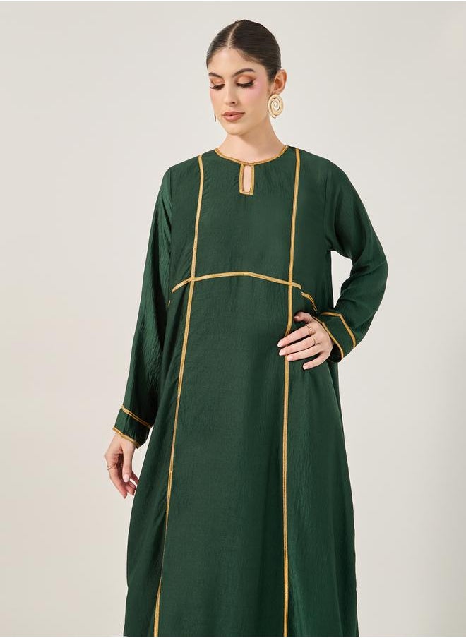 Lace Detail Keyhole Neck A-Line Jalabyia