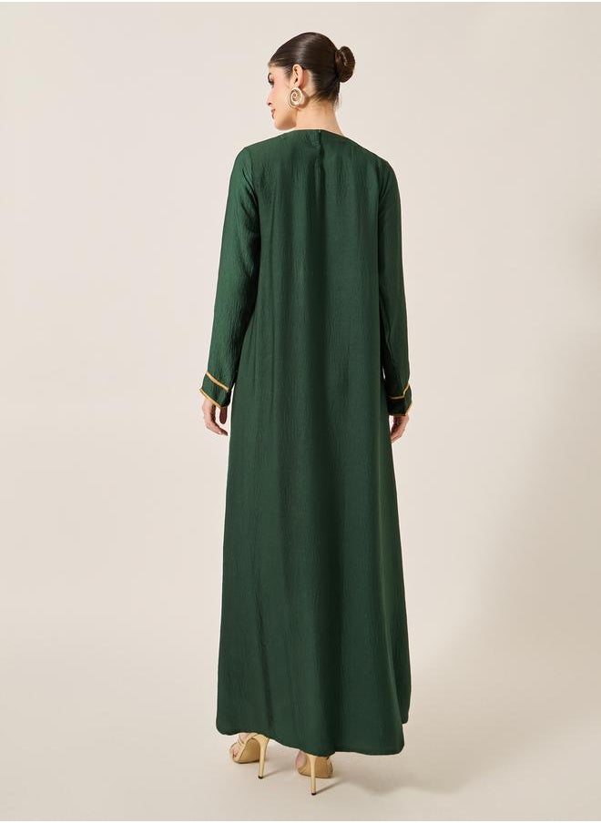 Lace Detail Keyhole Neck A-Line Jalabyia