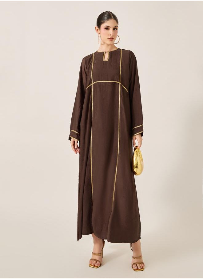 Lace Detail Keyhole Neck A-Line Jalabyia