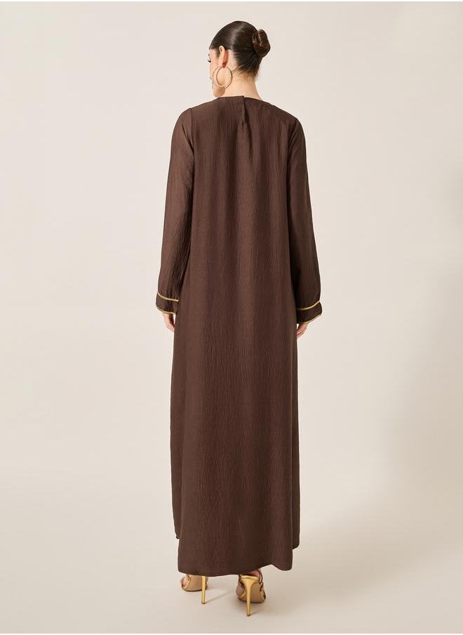 Lace Detail Keyhole Neck A-Line Jalabyia
