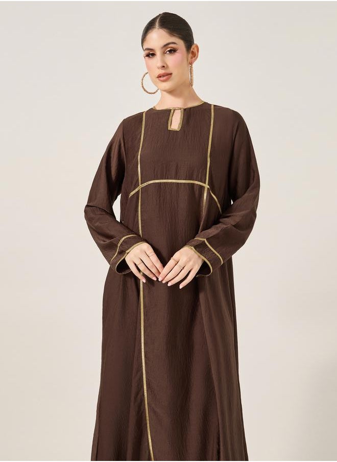 Lace Detail Keyhole Neck A-Line Jalabyia
