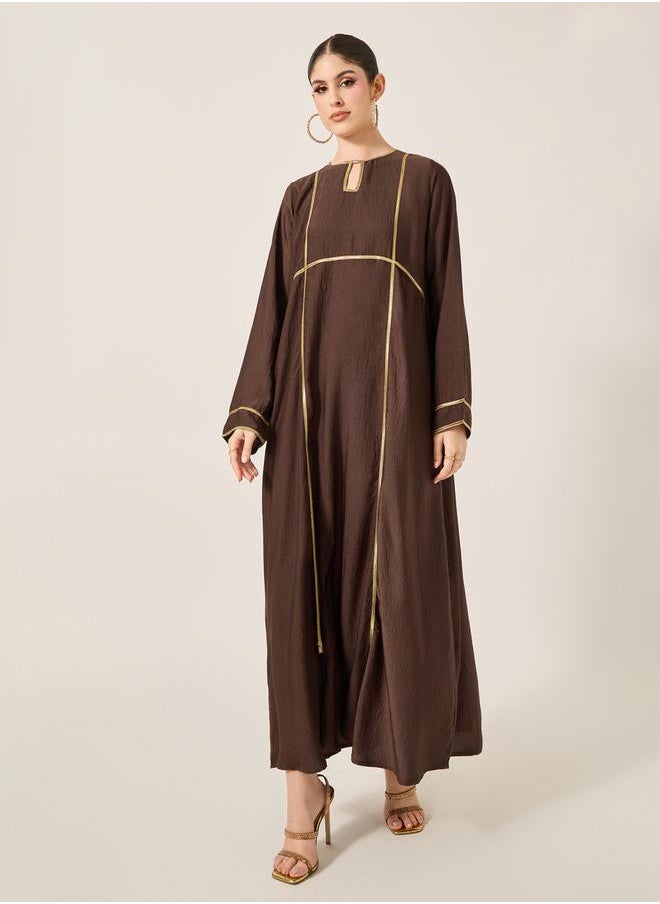 Lace Detail Keyhole Neck A-Line Jalabyia