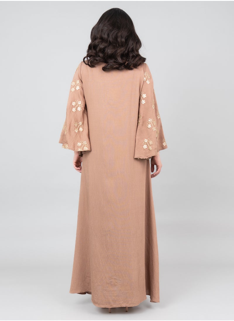 Radiant Embroidered Jalabiya IK1019 Brown