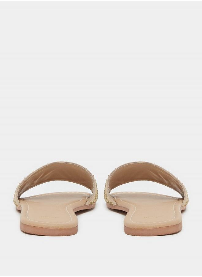 Embellished Slip-On Flat Sandals