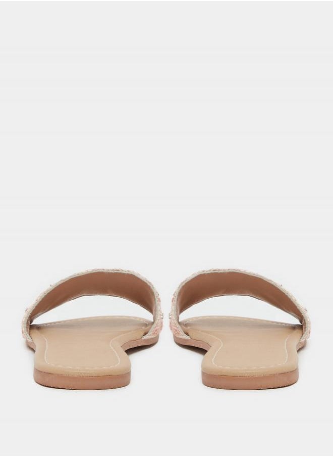 Embellished Sequins Flat Sandals