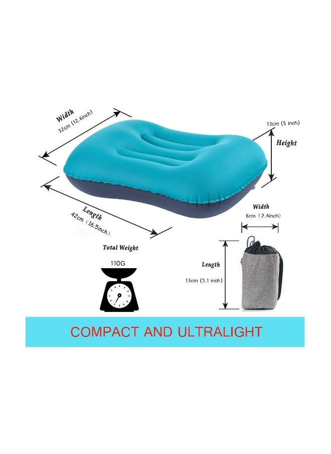 Inflatable Travel Pillow, Ultralight Camping Pillow, Compressible Ergonomic Pillow for Neck Lumbar Support, Comfortable Neck Head Support Pillow for Camping Hiking Office Nap (Malachite Green)