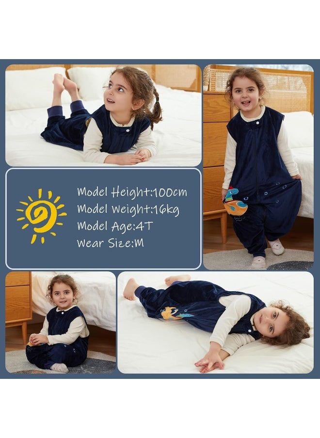 MICHLEY Kids Sleeveless Zipper Sleeping Bag, Autumn Winter Sleeping Sack Polyester Wearable Blankets for Boy Girl