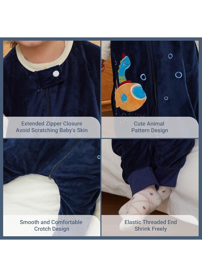 MICHLEY Kids Sleeveless Zipper Sleeping Bag, Autumn Winter Sleeping Sack Polyester Wearable Blankets for Boy Girl