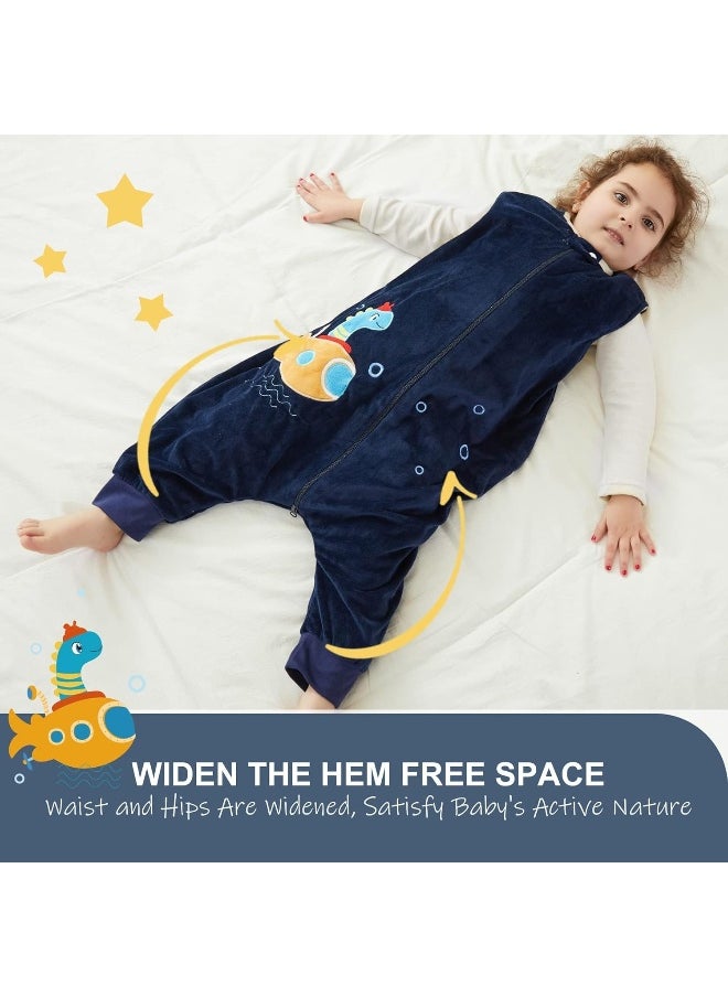MICHLEY Kids Sleeveless Zipper Sleeping Bag, Autumn Winter Sleeping Sack Polyester Wearable Blankets for Boy Girl