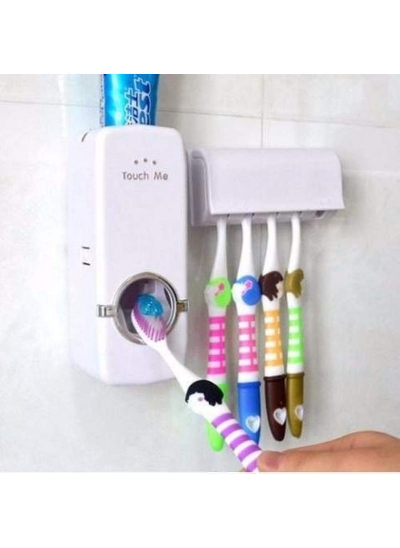 plenzo Automatic Toothpaste Dispenser with Touchless Operation 5 Set Brushes Holder