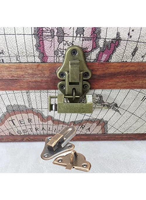 Box Latch Toggle Latch Catch Bronze Decorative Hasp Jewelry Cases Catch with Screws Pack of 4