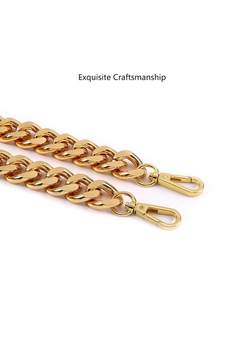 25 Inch Trendy Chunky Metal Chain Purse Handle Shoulder Strap Replacement for Handbag Yellow Gold