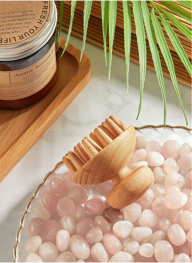 2 Pieces Wooden Therapy Mushroom Massager Set for Relaxation and Pain Relief