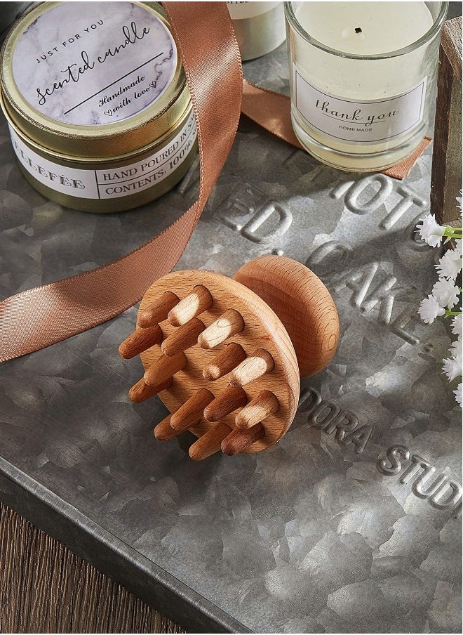 2 Pieces Wooden Therapy Mushroom Massager Set for Relaxation and Pain Relief