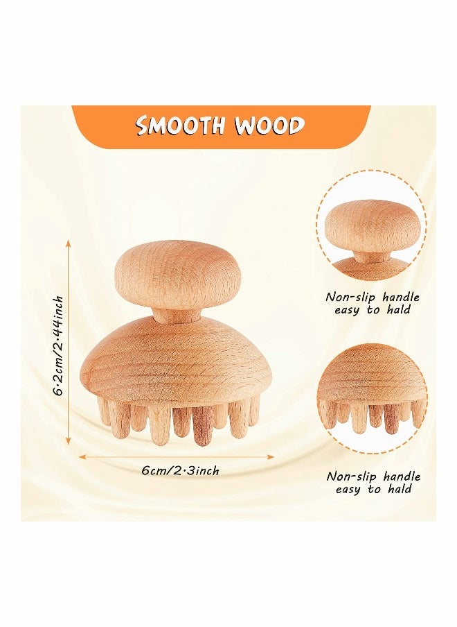 2 Pieces Wooden Therapy Mushroom Massager Set for Relaxation and Pain Relief
