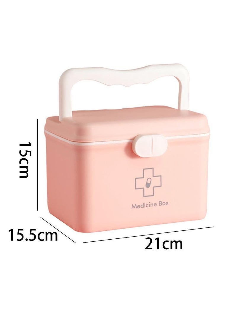 TRADY Medico First Aid Box Plastic Emergency Medicine Box Medical Box Multi Purpose Box Multi Utility Storage with HandleFamily First Aid Kit Double Layers Medicine Organiser Box