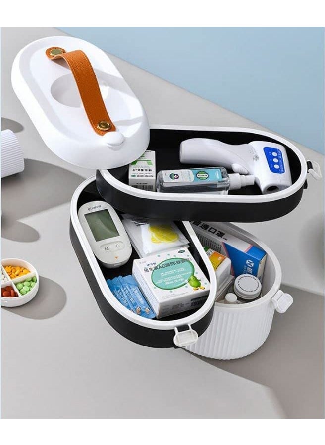 Deoxys Multipurpose medical storage box MultiLayer Emergency First Aid Box with Handle family emergency kit box Multicolor
